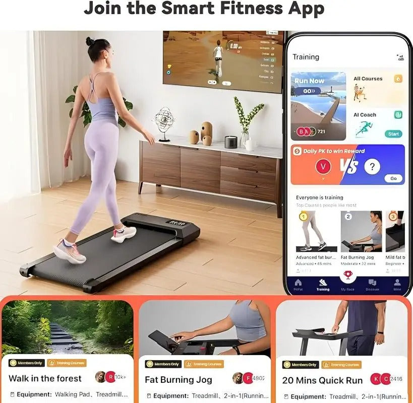 Superun 2-in-1 Home/Office 2.5 HP Walking Stepper, with APP & Remote Control